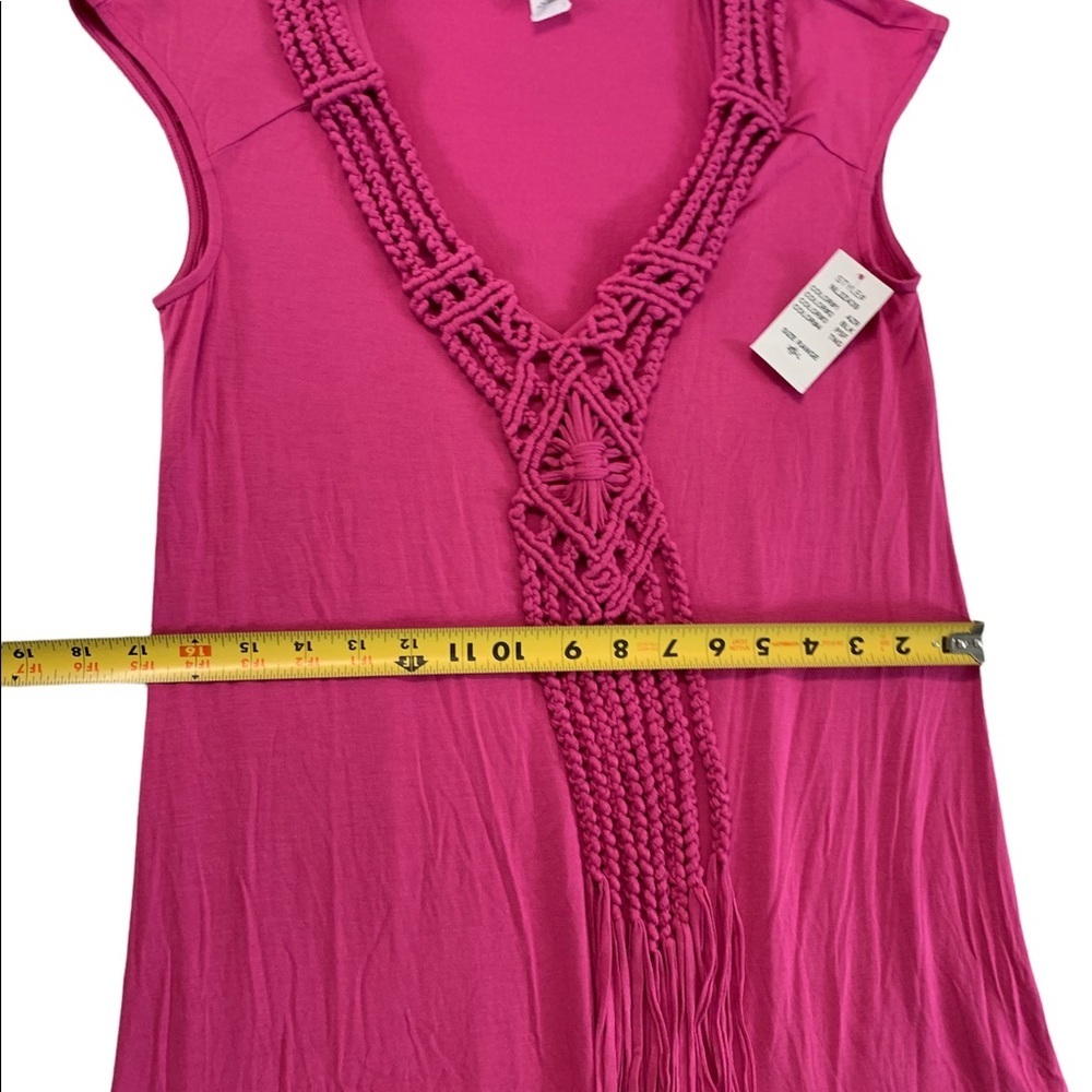 Nanette Lepore Macrame Pink Tunic Dress Size Small - Picture 7 of 17
